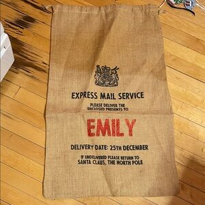 Personalized Burlap Santa Sack